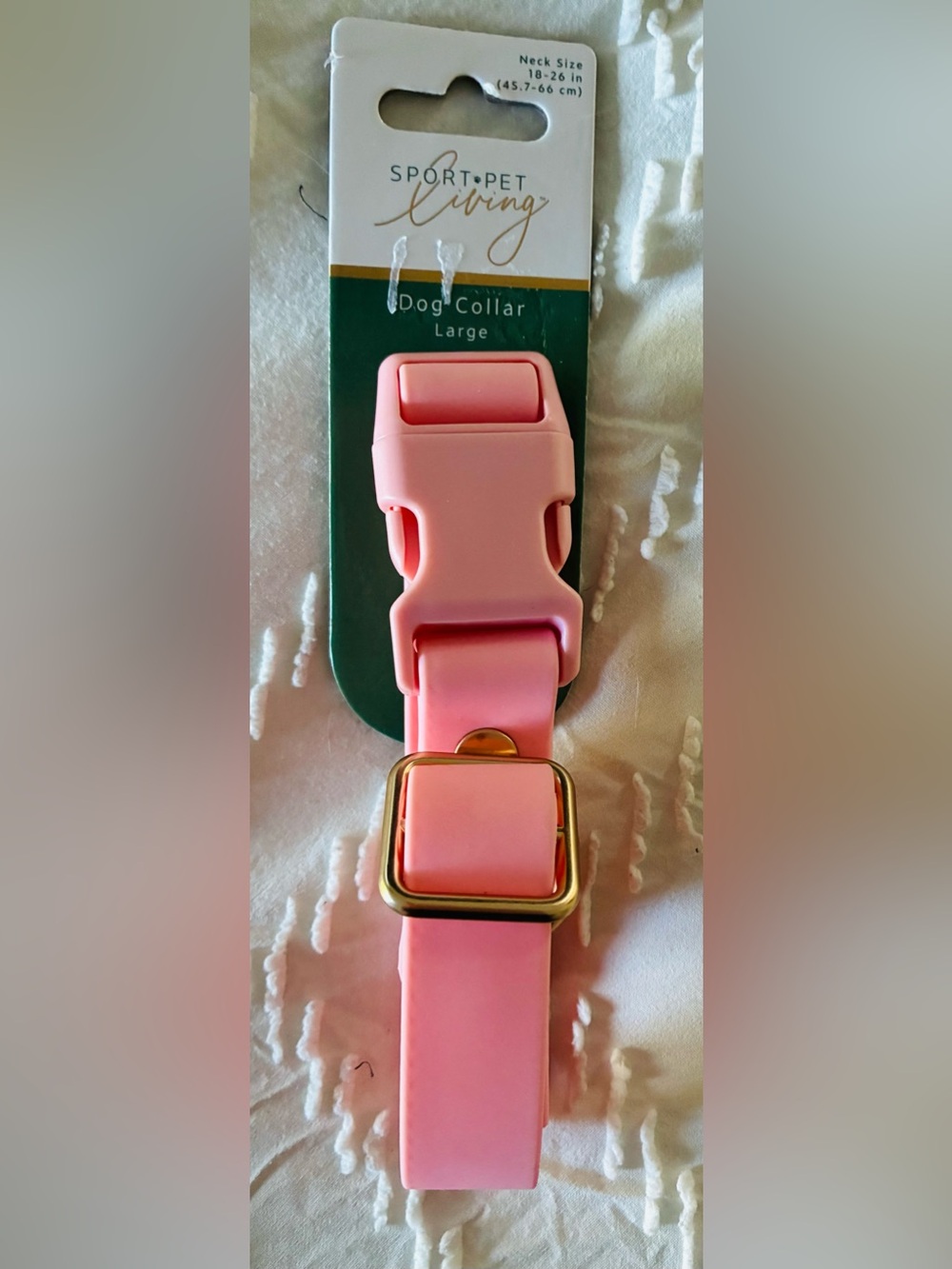 Pink Dog Collar  gold hardware Large breed